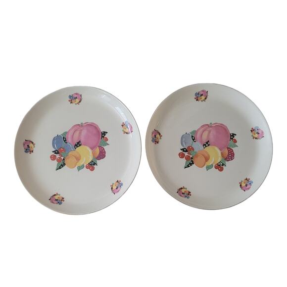 Vintage 30s Country Gentleman by Cavitt Shaw WS George Dinner Plates Set of 2 - Picture 1 of 8